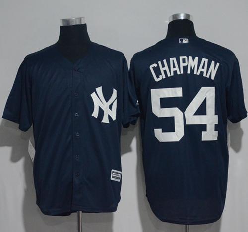 Yankees #54 Aroldis Chapman Navy Blue New Cool Base Stitched MLB Jersey